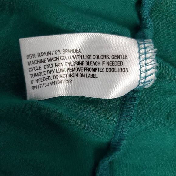 Ava & Viv Women’s 2X Teal Green Short Sleeve Asymmetrical Tunic Dress Rayon Span - Picture 6 of 7